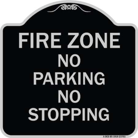 Signmission No Parking No Stopping Heavy-Gauge Aluminum Architectural Sign, 18" x 18", BS-1818-23703 A-DES-BS-1818-23703